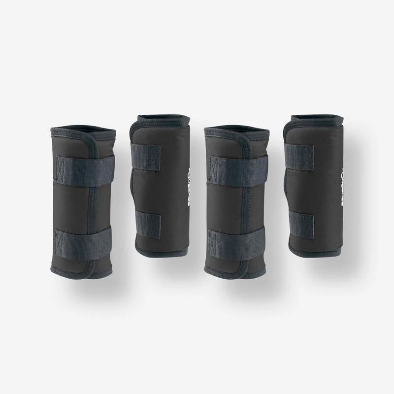 4 Guêtres De Transport équitation Poney TRAVELLER 300 Noir