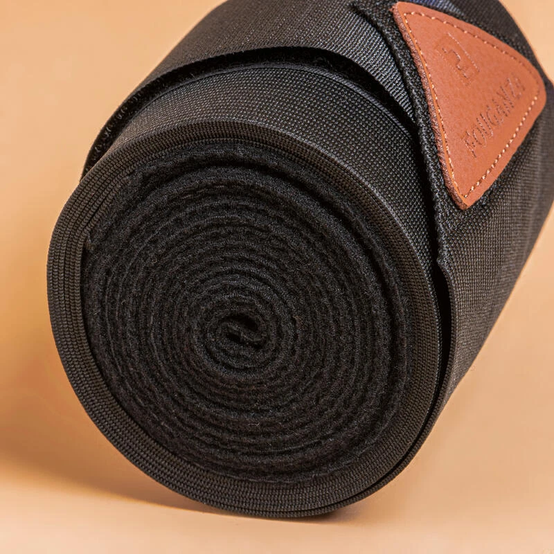 Bandes De Travail équitation élastiques Cheval Et Poney - Noires X2 – Image 2