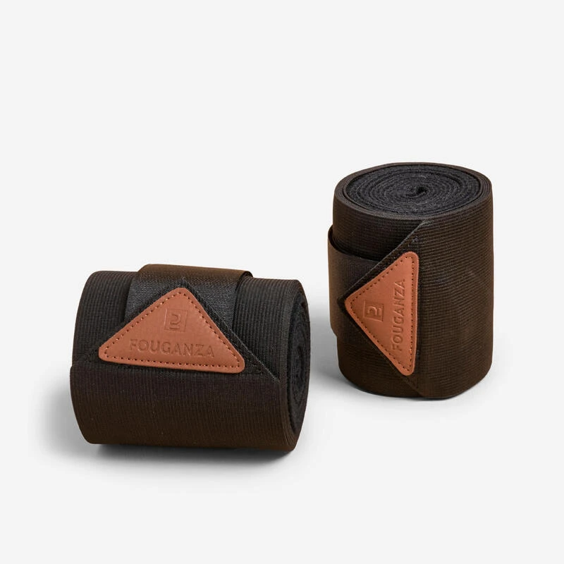 Bandes De Travail équitation élastiques Cheval Et Poney - Noires X2