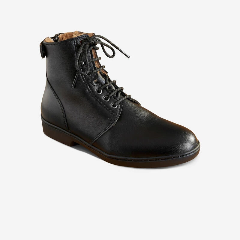 Boots à Lacets Chaudes équitation Adulte 500 WARM Noir – Image 2