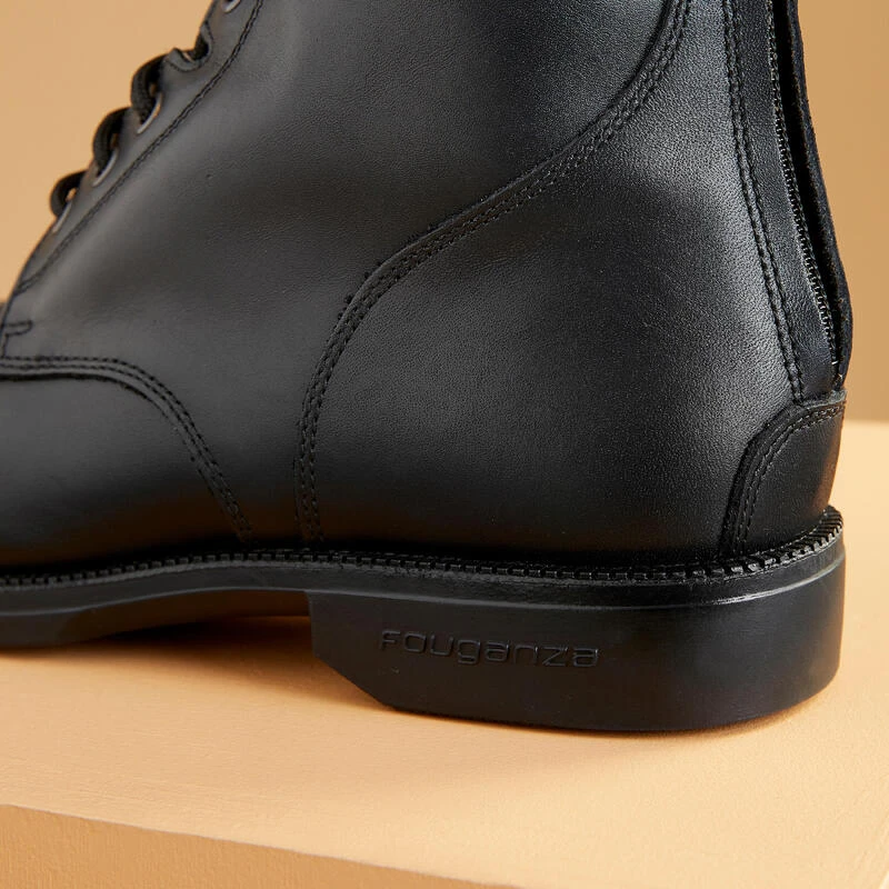 Boots équitation Cuir Paddock Lacets Adulte - 560 Noires – Image 4