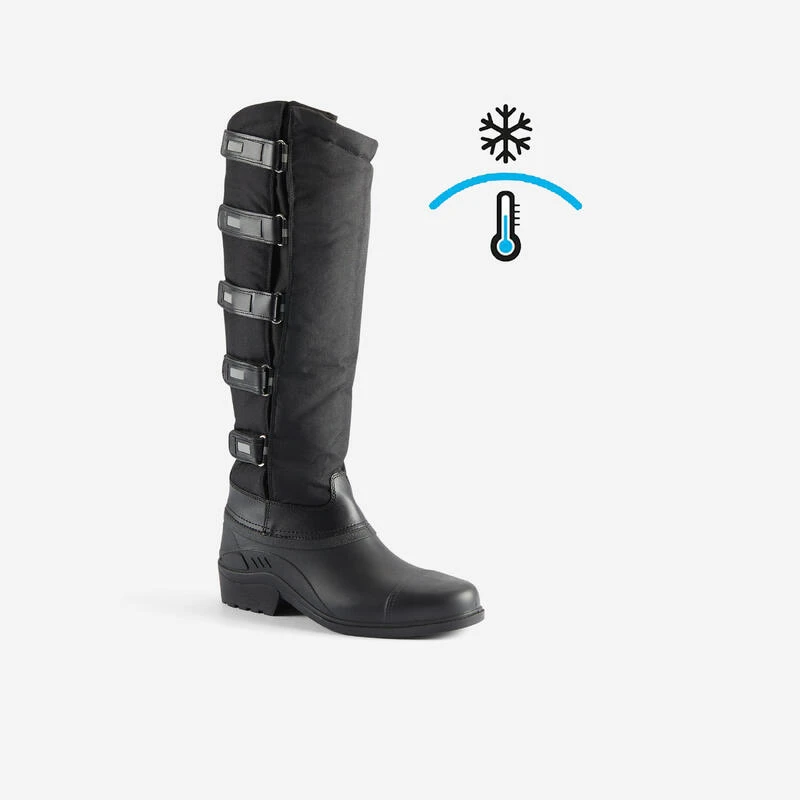 KERBL Bottes Chaudes à Scratch équitation Adulte Noir