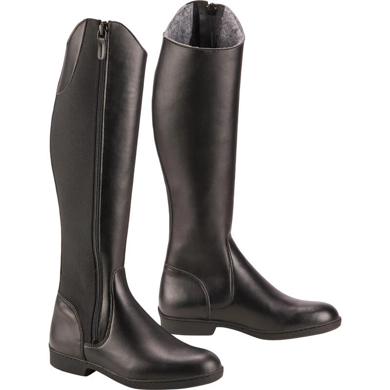 Bottes Chaudes équitation Adulte 500 WARM Noir – Image 2