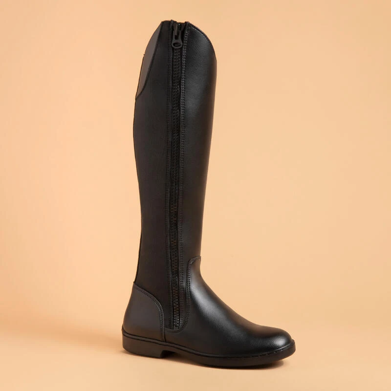 Bottes équitation Adulte 500 Synthétique Noir – Image 2