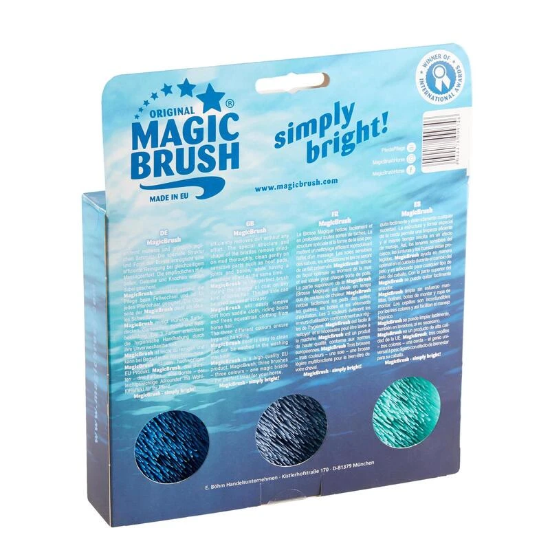 KERBL Brosses équitation MAGIC BRUSH Lot De 3 Brosses Turquoise, Mauve Et Bleu – Image 2