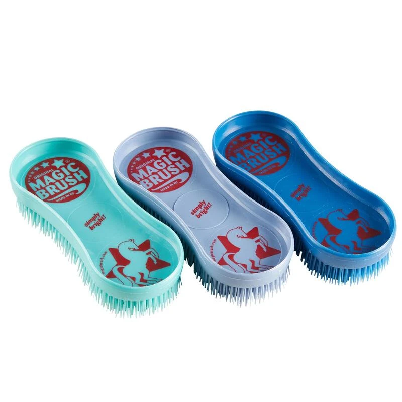 KERBL Brosses équitation MAGIC BRUSH Lot De 3 Brosses Turquoise, Mauve Et Bleu – Image 3