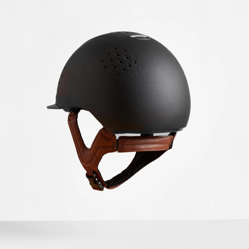 Casque équitation Adulte Et Enfant - 900 Marron/noir + Sac – Image 2
