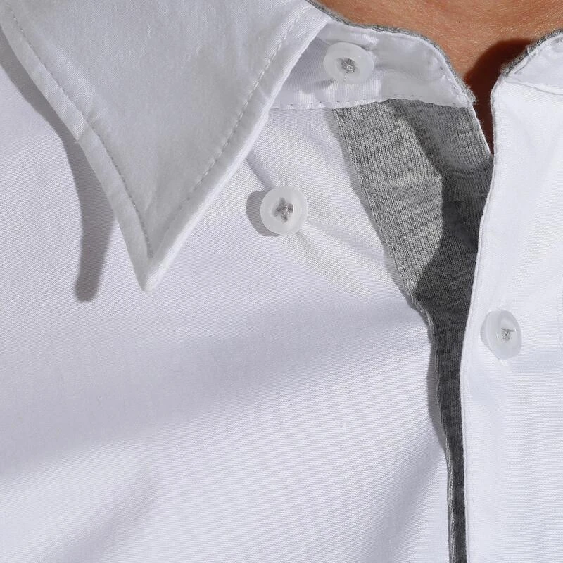 Chemise De Concours Manches Courtes équitation Homme Bi-matière Blanc Et Gris – Image 8