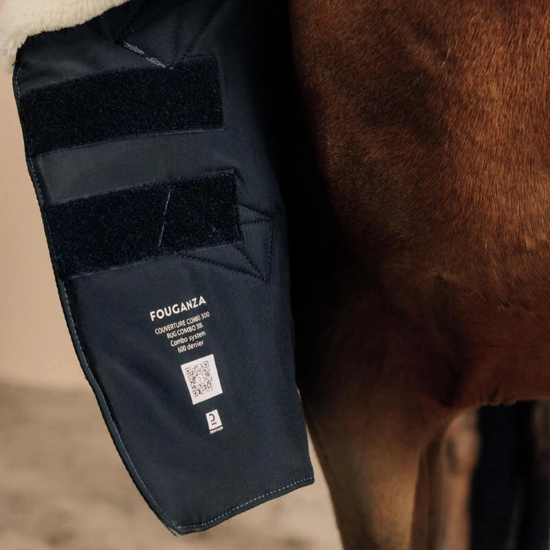 Couverture équitation écurie 300g Cheval Et Poney - Combo 300 Gris Moyen – Image 3