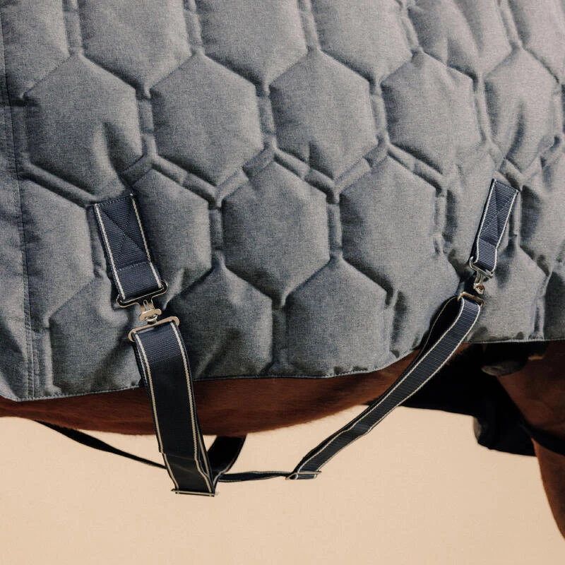 Couverture équitation écurie 300g Cheval Et Poney - Combo 300 Gris Moyen – Image 7