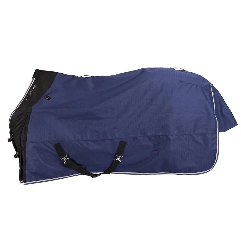 Couverture Imperméable équitation Poney ALLWEATHER 300 1000D Bleu Nuit – Image 2