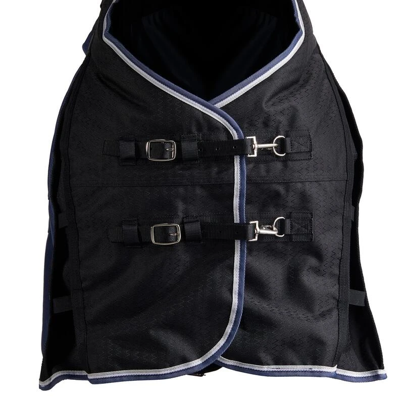 Couverture Imperméable équitation Poney ALLWEATHER 300 1000D Bleu Nuit – Image 3