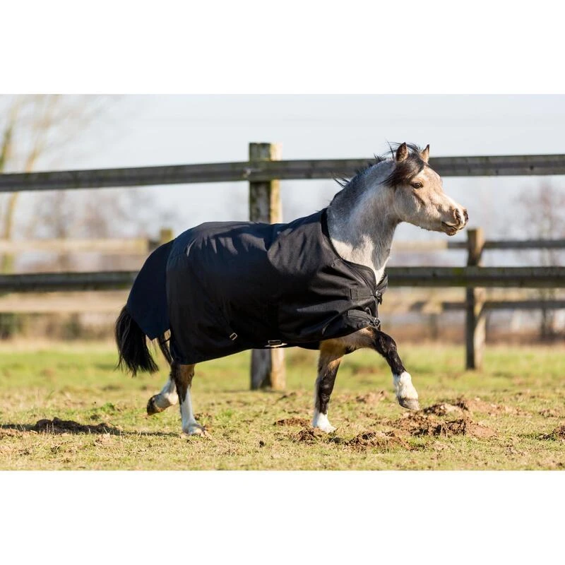 Couverture Imperméable équitation Poney IMPER 200 600D Noir – Image 3