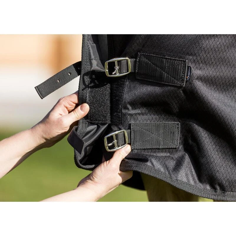 Couverture Imperméable équitation Poney IMPER 200 600D Noir – Image 4