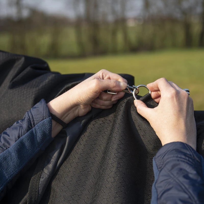 Couvre-cou équitation Imperméable Cheval - Allweather Light Noir – Image 5