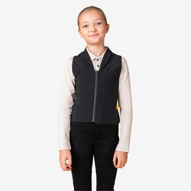 Dorsale D'équitation Souple 500 Junior Noir D3O®