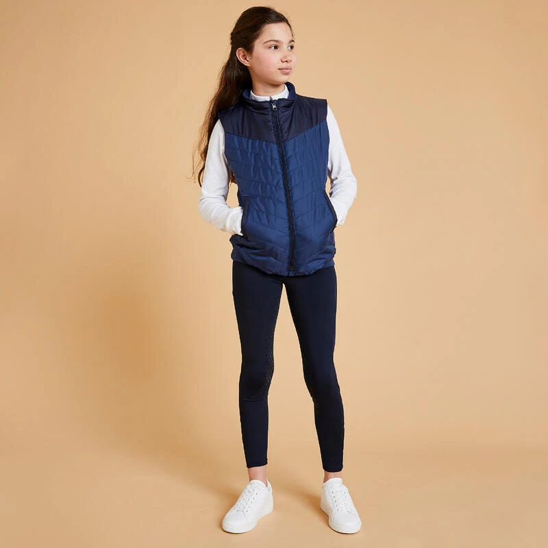 Doudoune équitation Sans Manches Enfant - 500 Bleu Turquin Et Marine – Image 2