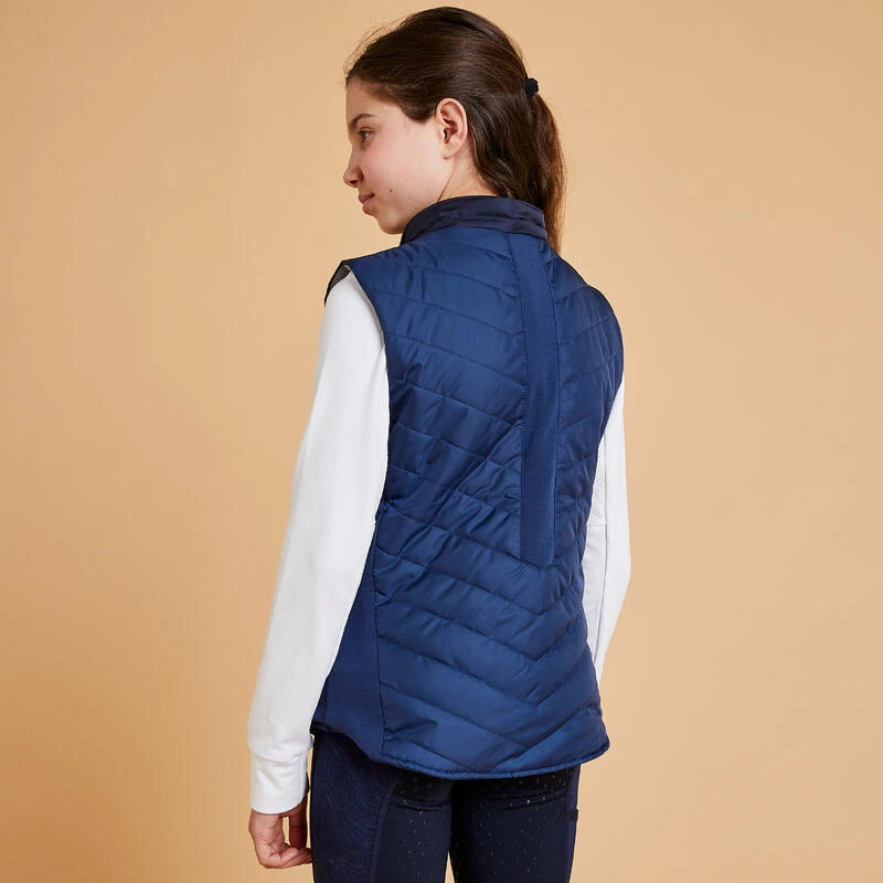 Doudoune équitation Sans Manches Enfant - 500 Bleu Turquin Et Marine – Image 4