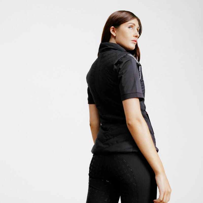 Doudoune équitation Sans Manches Zip Rose Gold Femme - 500 Noire – Image 4