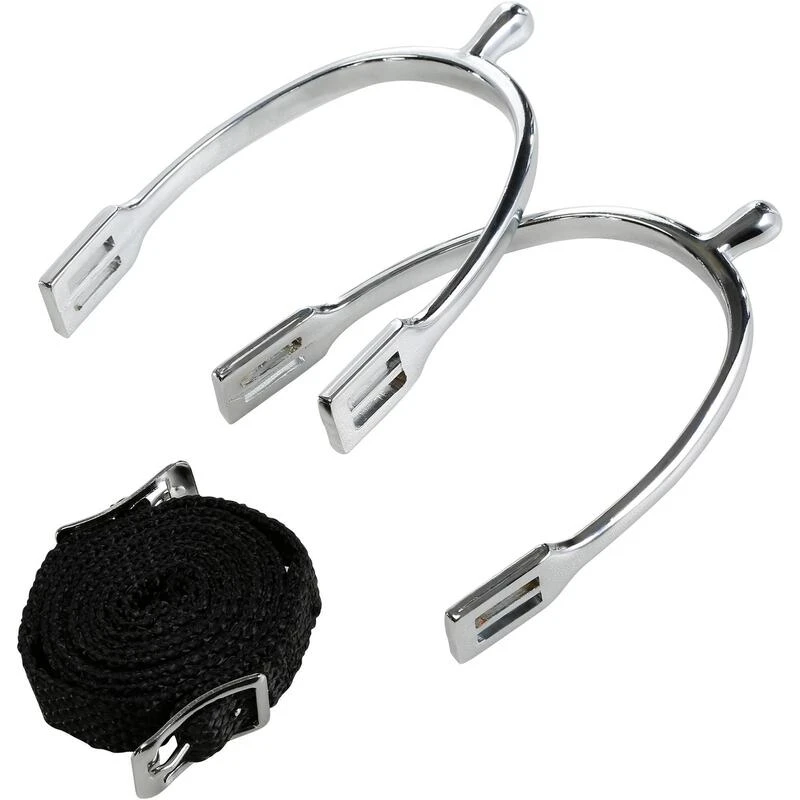 Éperons équitation Enfant Bout Rond + Lanières - 15 Mm – Image 3