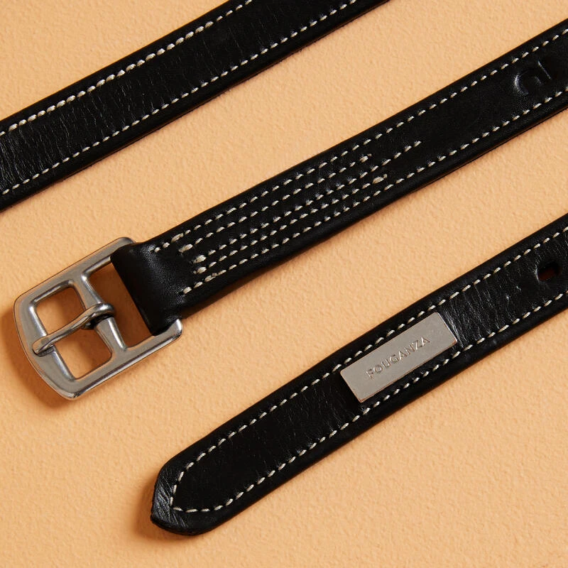 Etrivières équitation Cuir Enfant Et Adulte - Roméo Noires – Image 2