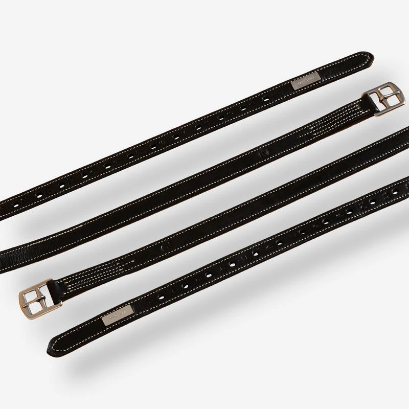 Etrivières équitation Cuir Enfant Et Adulte - Roméo Noires