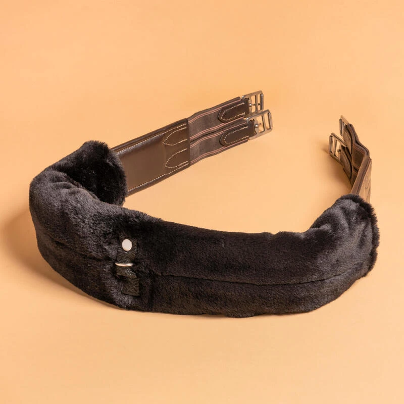 FOURREAU DE SANGLE ÉQUITATION CHEVAL ET PONEY NOIR – Image 2