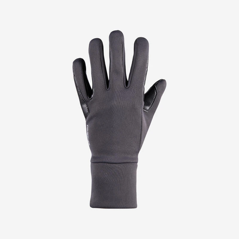 Gants Chauds D'équitation Enfant 100 WARM Gris Foncé