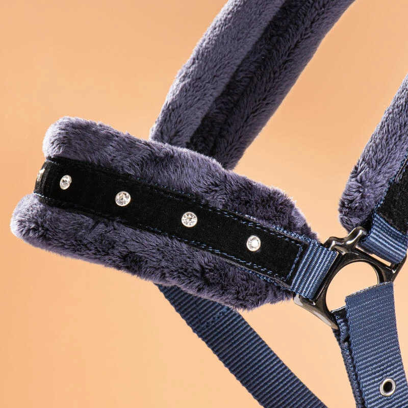 Kit Licol Et Longe équitation Cheval Et Poney - Strass Bleu Noir – Image 4