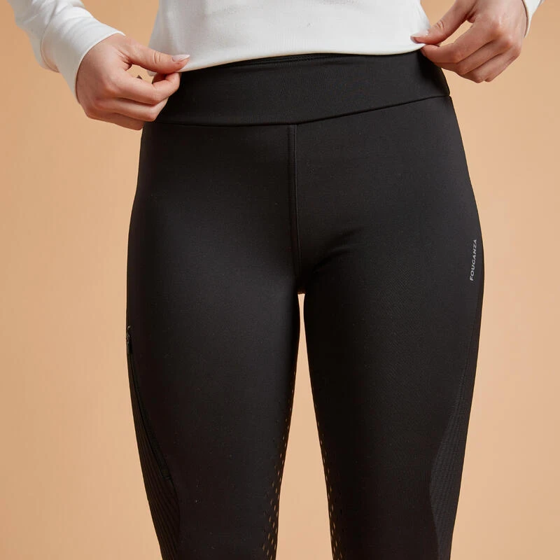 Legging équitation Chaud Full Grip Femme - 500 Noir – Image 4