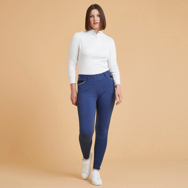 Legging équitation Jump Grip Femme - 900 Bleu Turquin – Image 2