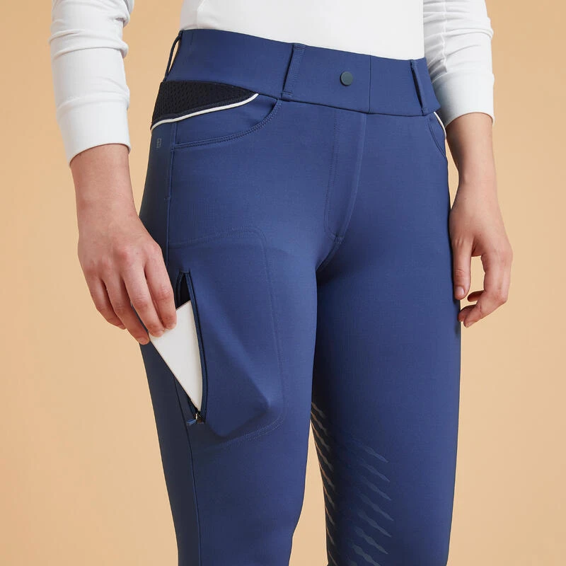 Legging équitation Jump Grip Femme - 900 Bleu Turquin – Image 3