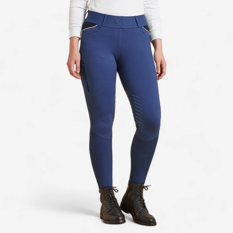 Legging équitation Jump Grip Femme - 900 Bleu Turquin