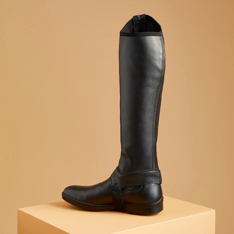 Mini-chaps équitation Synthétique Adulte - Classic Noires – Image 2