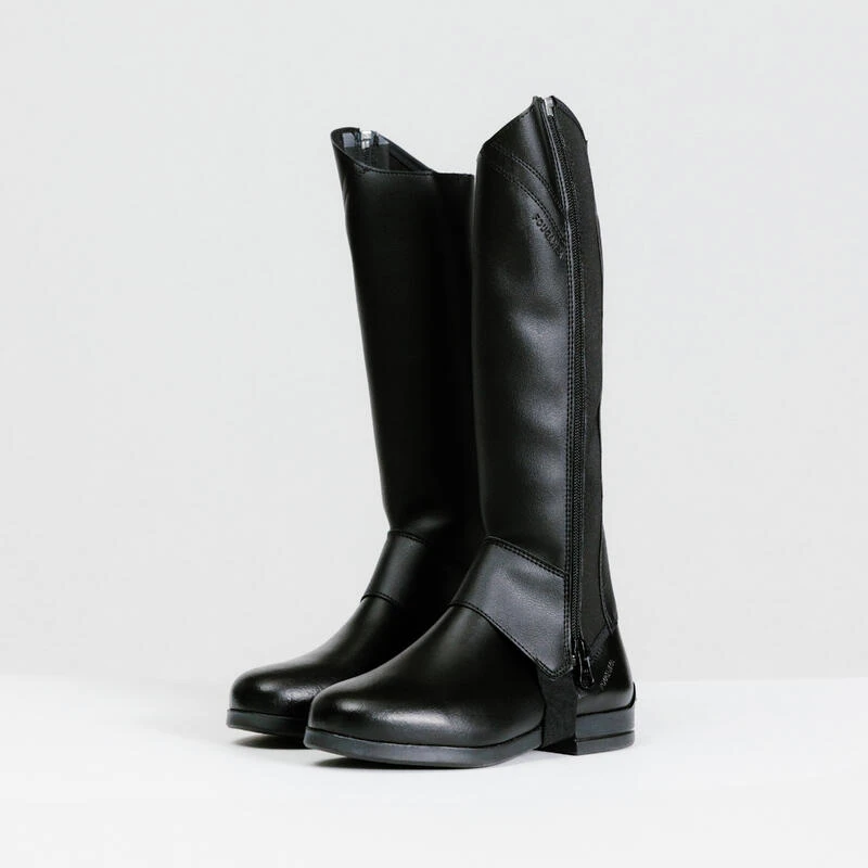 Mini-chaps équitation Synthétique Enfants - 500 Noires – Image 8