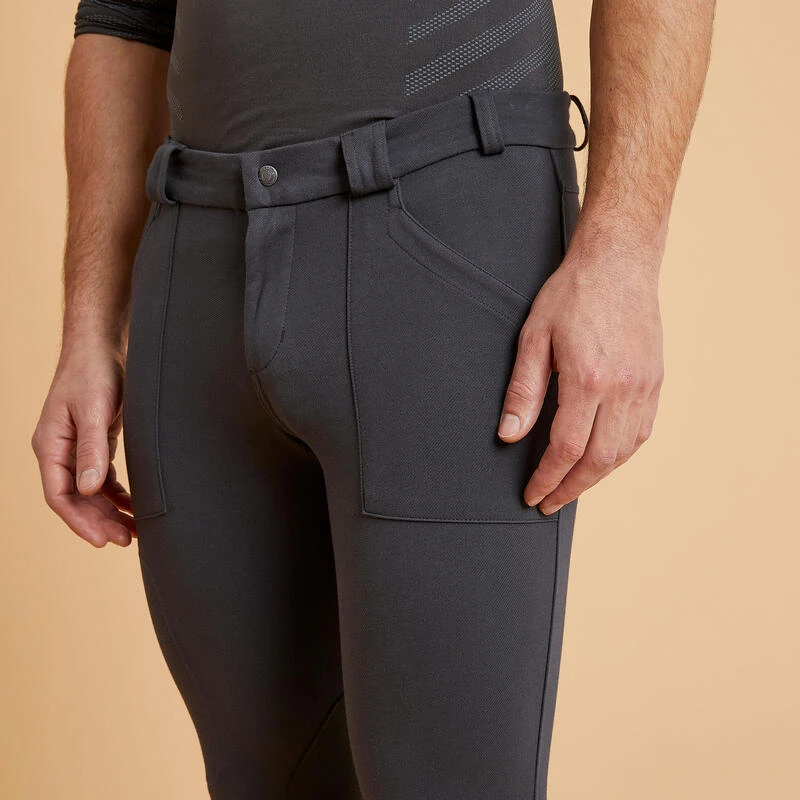 Pantalon Chaud équitation Homme 140 WARM Gris Foncé – Image 3