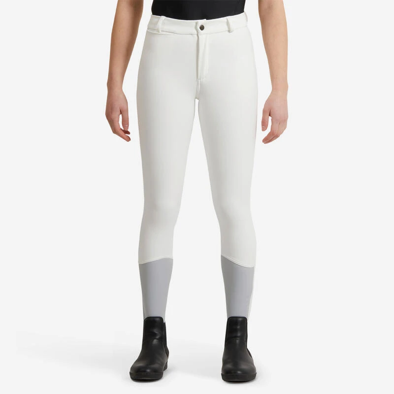 Pantalon De Concours équitation Kipwarm Chaud Et Déperlant Enfant - 500 Blanc – Image 3