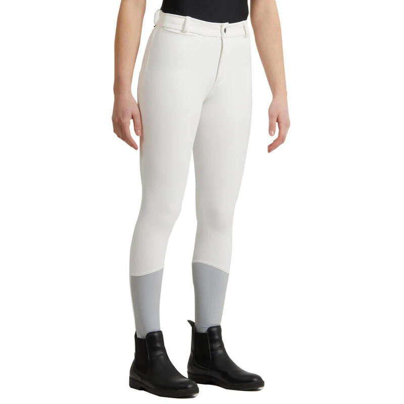 Pantalon De Concours équitation Kipwarm Chaud Et Déperlant Enfant - 500 Blanc – Image 4