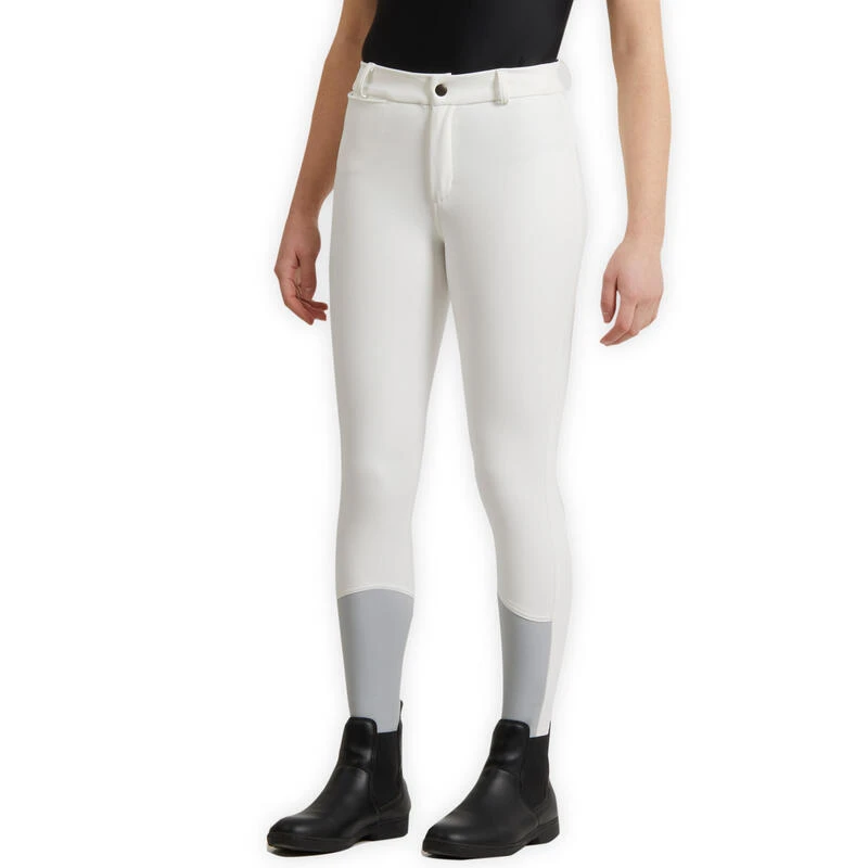 Pantalon De Concours équitation Kipwarm Chaud Et Déperlant Enfant - 500 Blanc – Image 5