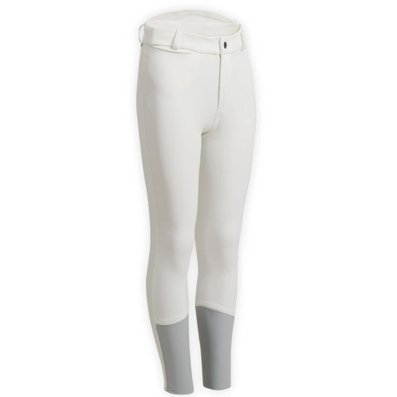 Pantalon De Concours équitation Kipwarm Chaud Et Déperlant Enfant - 500 Blanc