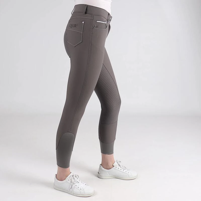 Pantalon D'Équitation QBlayze Full Grip Quur Gris – Image 3