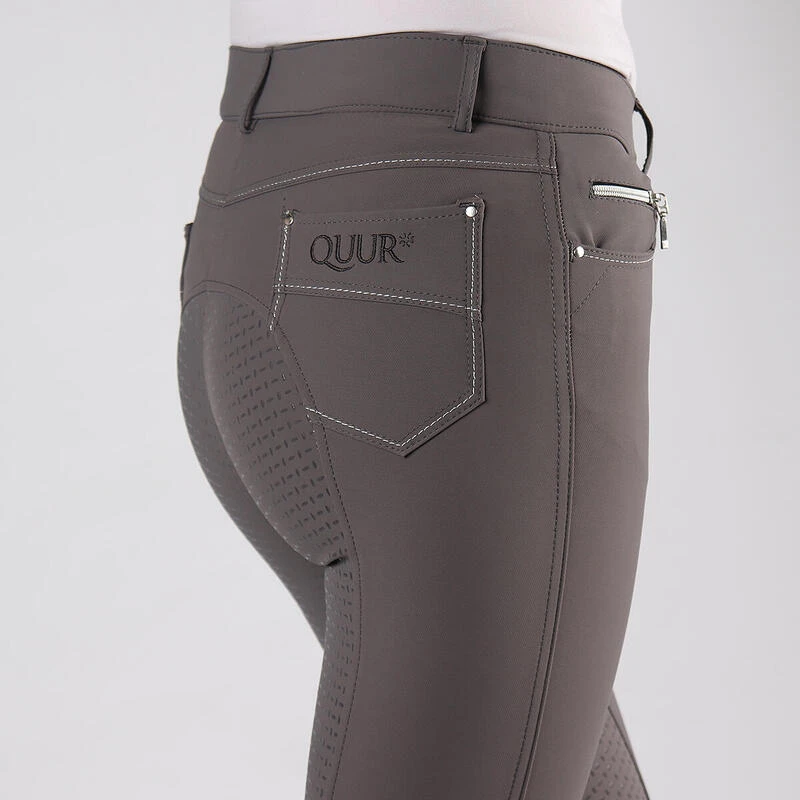 Pantalon D'Équitation QBlayze Full Grip Quur Gris – Image 4