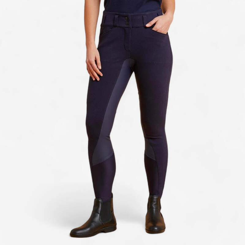 PANTALON DRESSAGE FEMME MARINE 100