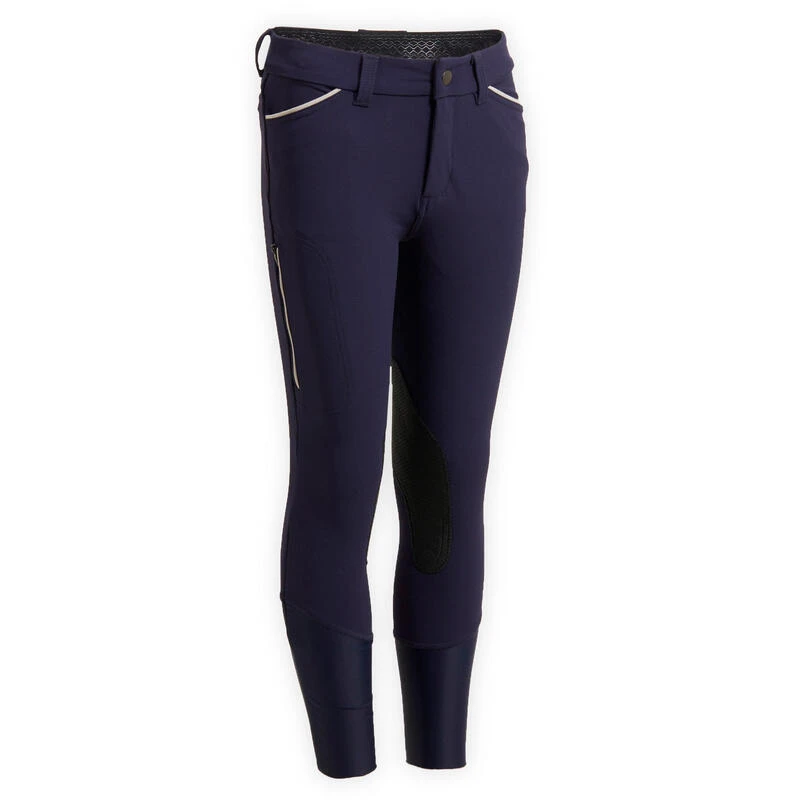 Pantalon équitation Basanes Agrippantes Enfant - 500 Marine