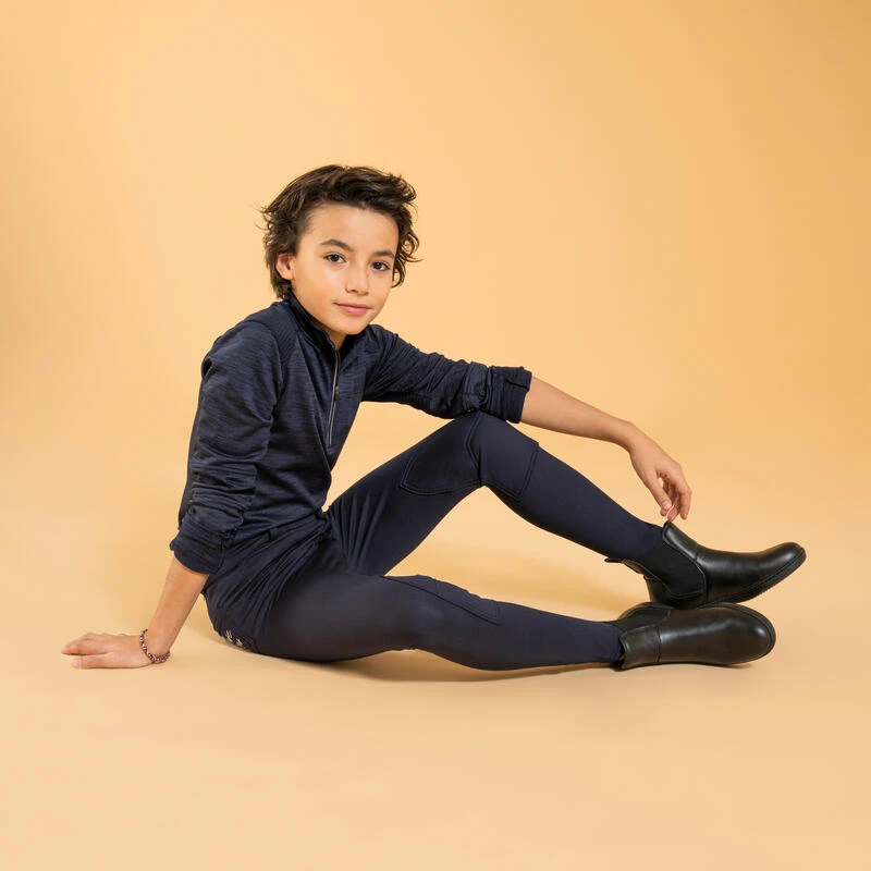 Pantalon équitation Chaud Enfant - 100 Marine – Image 2