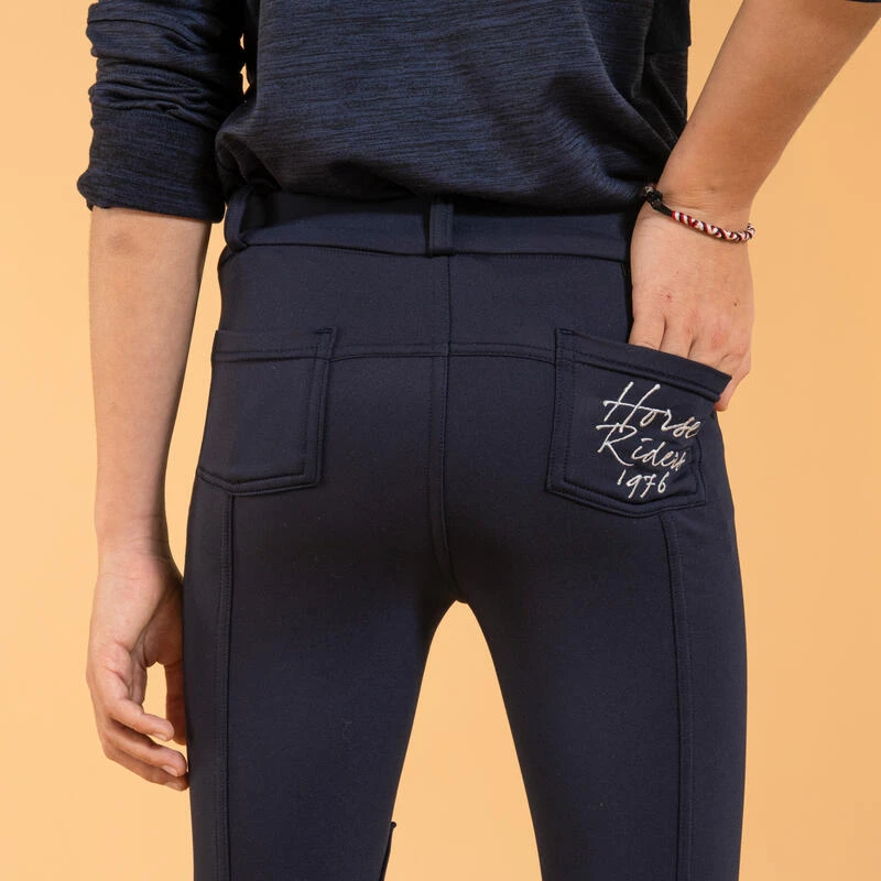 Pantalon équitation Chaud Enfant - 100 Marine – Image 3