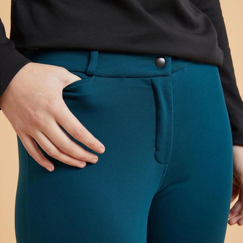 Pantalon équitation Chaud Femme - 100 Bleu Pétrole – Image 4