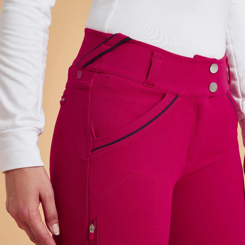 Pantalon équitation Classic Grip Femme - 900 Rose Cardinal – Image 3