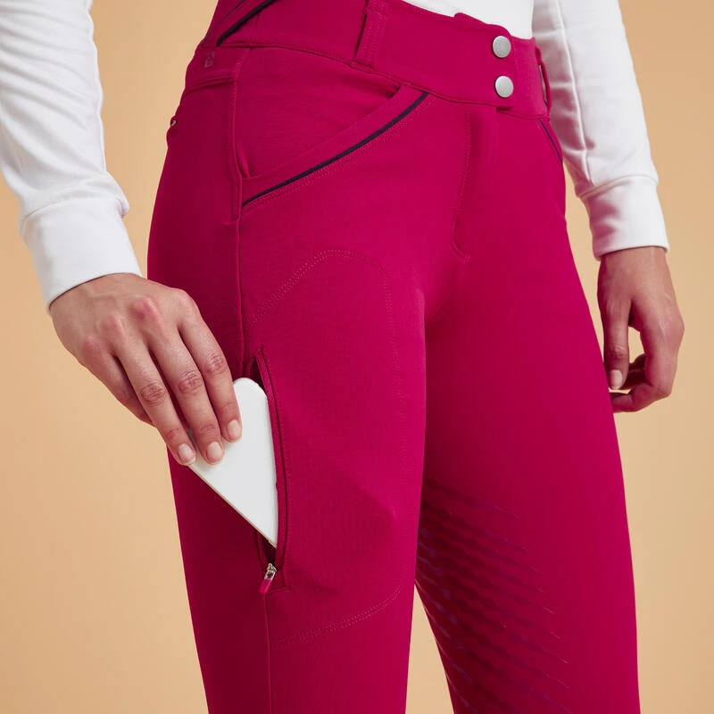 Pantalon équitation Classic Grip Femme - 900 Rose Cardinal – Image 4