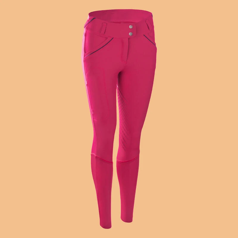 Pantalon équitation Classic Grip Femme - 900 Rose Cardinal – Image 10
